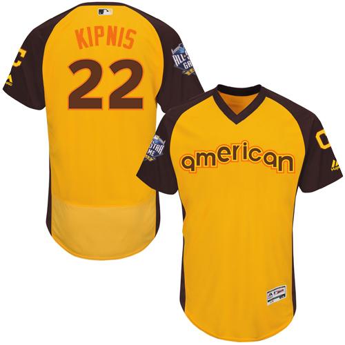 Indians #22 Jason Kipnis Gold Flexbase Authentic Collection 2016 All-Star American League Stitched MLB Jersey - Click Image to Close